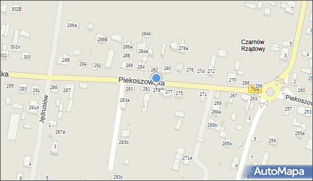 Kielce, Piekoszowska, 279, mapa Kielc