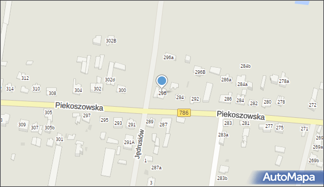 Kielce, Piekoszowska, 296, mapa Kielc