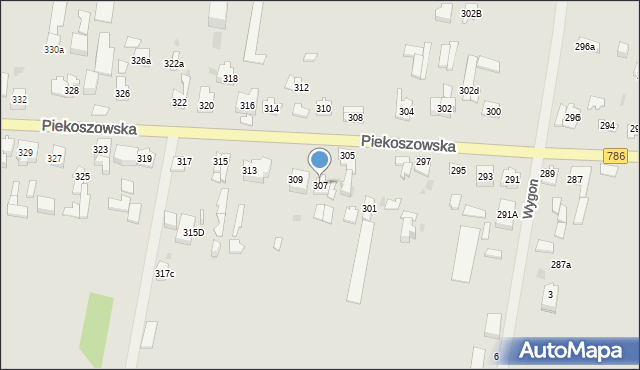 Kielce, Piekoszowska, 307, mapa Kielc