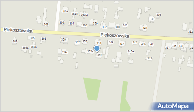 Kielce, Piekoszowska, 353b, mapa Kielc