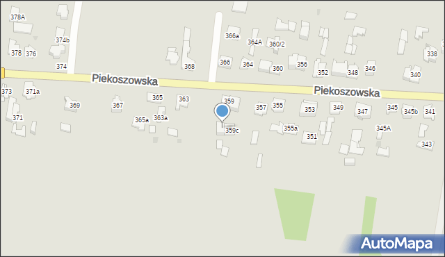 Kielce, Piekoszowska, 359d, mapa Kielc