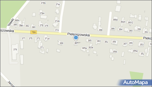 Kielce, Piekoszowska, 367, mapa Kielc
