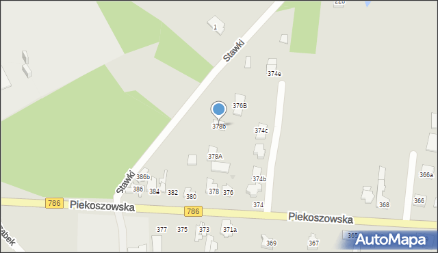 Kielce, Piekoszowska, 378b, mapa Kielc