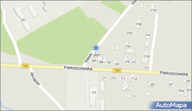 Kielce, Piekoszowska, 386b, mapa Kielc