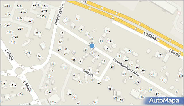 Kielce, Piwnika-Ponurego Jana, mjr., 10, mapa Kielc