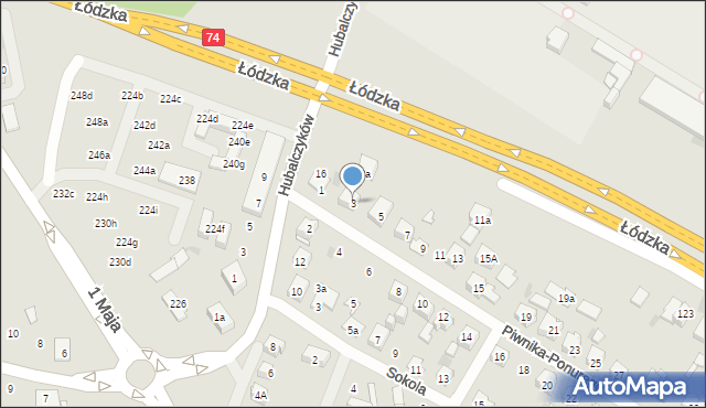 Kielce, Piwnika-Ponurego Jana, mjr., 3, mapa Kielc