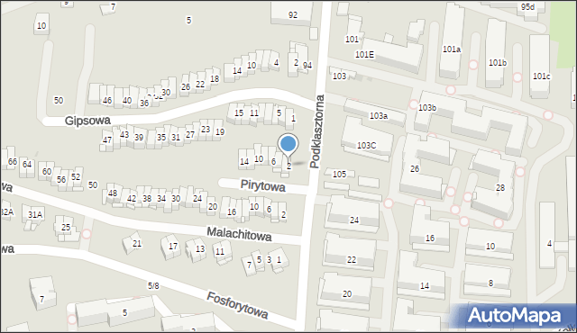 Kielce, Pirytowa, 2, mapa Kielc