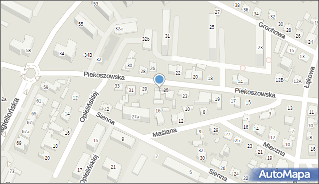 Kielce, Piekoszowska, 27, mapa Kielc