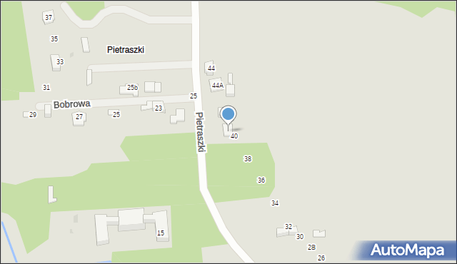 Kielce, Pietraszki, 42a, mapa Kielc