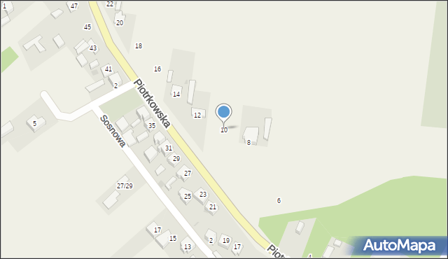 Kiełczówka, Piotrkowska, 10, mapa Kiełczówka