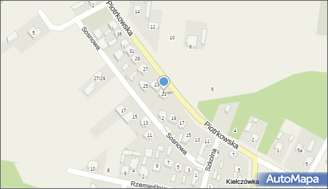 Kiełczówka, Piotrkowska, 21, mapa Kiełczówka