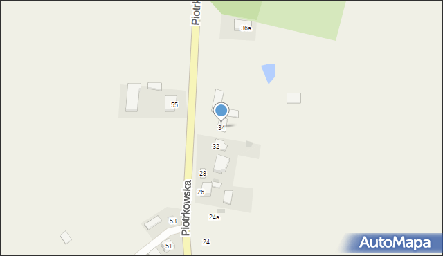 Kiełczówka, Piotrkowska, 34, mapa Kiełczówka