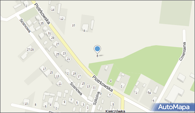 Kiełczówka, Piotrkowska, 6, mapa Kiełczówka