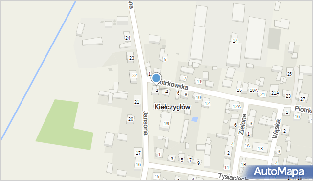 Kiełczygłów, Piotrkowska, 2, mapa Kiełczygłów