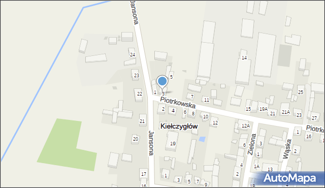 Kiełczygłów, Piotrkowska, 3, mapa Kiełczygłów