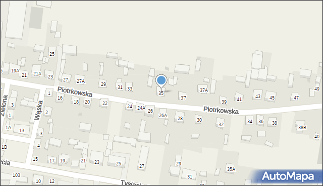 Kiełczygłów, Piotrkowska, 35, mapa Kiełczygłów