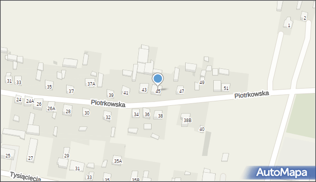 Kiełczygłów, Piotrkowska, 45, mapa Kiełczygłów
