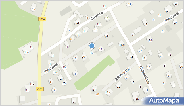 Kiełpino, Piaskowa, 12, mapa Kiełpino