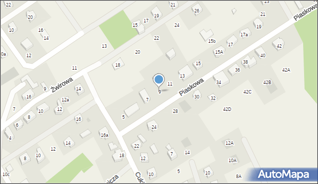 Kiełpino, Piaskowa, 9, mapa Kiełpino