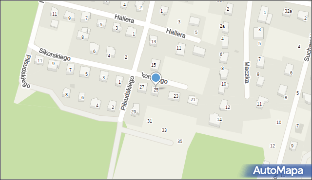 Kiełpino, Piłsudskiego Józefa, marsz., 25, mapa Kiełpino