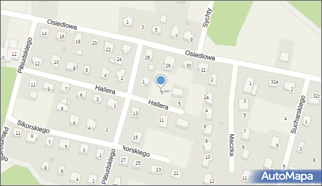 Kiełpino, Piłsudskiego Józefa, marsz., 3, mapa Kiełpino