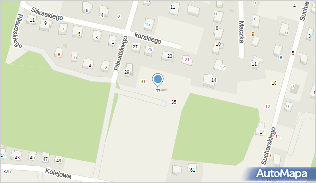 Kiełpino, Piłsudskiego Józefa, marsz., 33, mapa Kiełpino