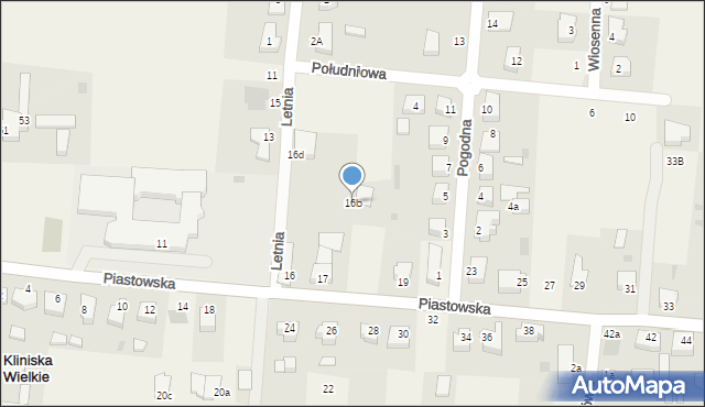 Kliniska Wielkie, Piastowska, 16b, mapa Kliniska Wielkie