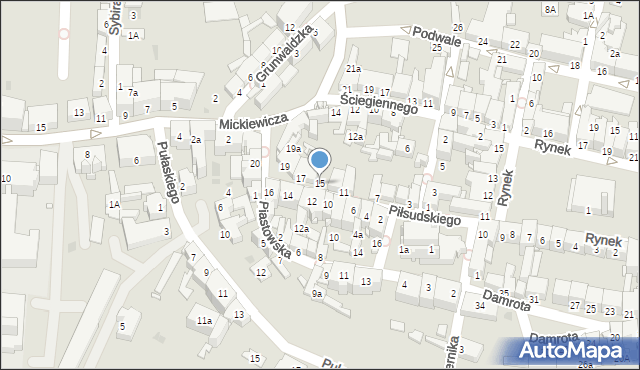 Kluczbork, Piłsudskiego Józefa, marsz., 15, mapa Kluczbork