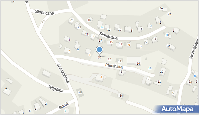 Kluszkowce, Pienińska, 10, mapa Kluszkowce