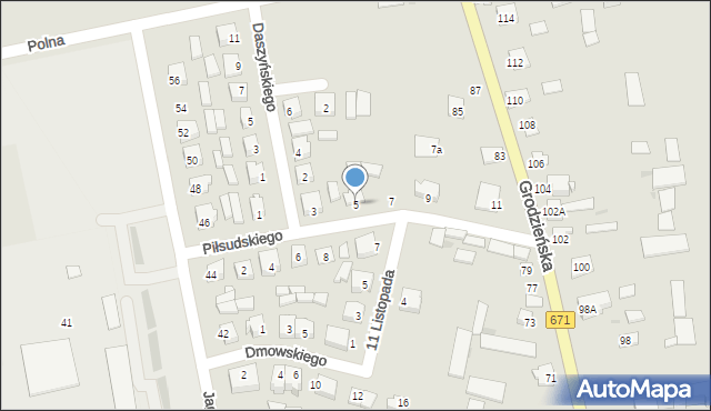 Knyszyn, Piłsudskiego Józefa, marsz., 5, mapa Knyszyn