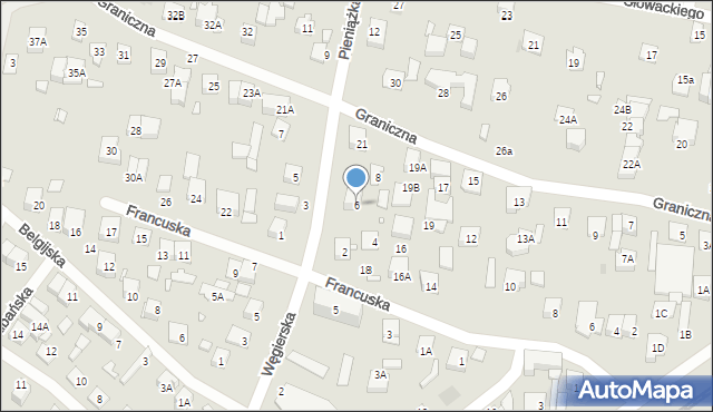 Kobyłka, Pieniążka Kazimierza, ks., 6, mapa Kobyłka