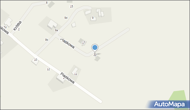 Kobysewo, Piaskowa, 22, mapa Kobysewo