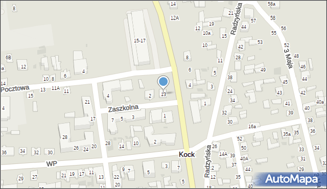 Kock, Piłsudskiego Józefa, marsz., 13, mapa Kock