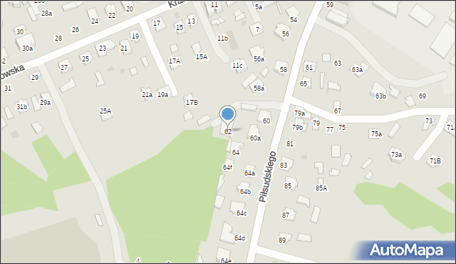 Kolbuszowa, Piłsudskiego Józefa, marsz., 62, mapa Kolbuszowa