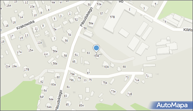 Kolbuszowa, Piłsudskiego Józefa, marsz., 63a, mapa Kolbuszowa