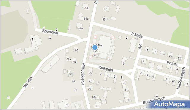 Kolbuszowa, Piłsudskiego Józefa, marsz., 91, mapa Kolbuszowa