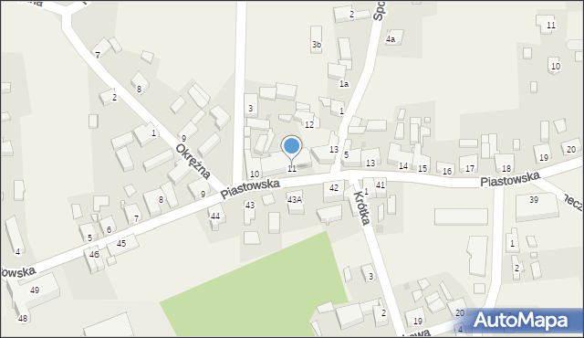 Kolsko, Piastowska, 11, mapa Kolsko