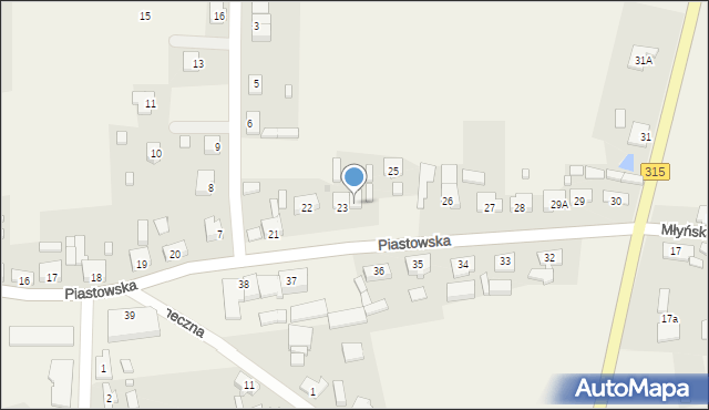Kolsko, Piastowska, 24, mapa Kolsko