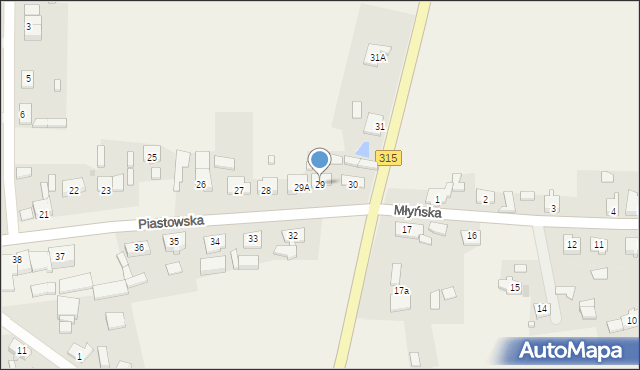 Kolsko, Piastowska, 29, mapa Kolsko