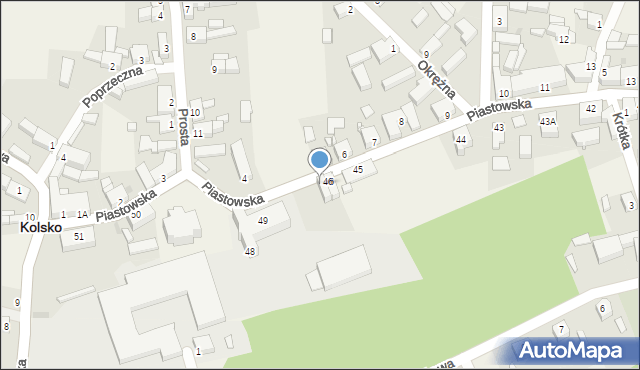 Kolsko, Piastowska, 47, mapa Kolsko