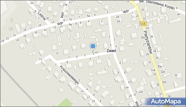 Koluszki, Piastowska, 1, mapa Koluszki