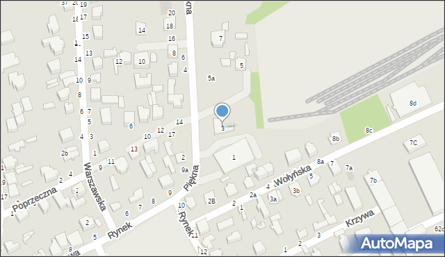 Koluszki, Piękna, 3, mapa Koluszki