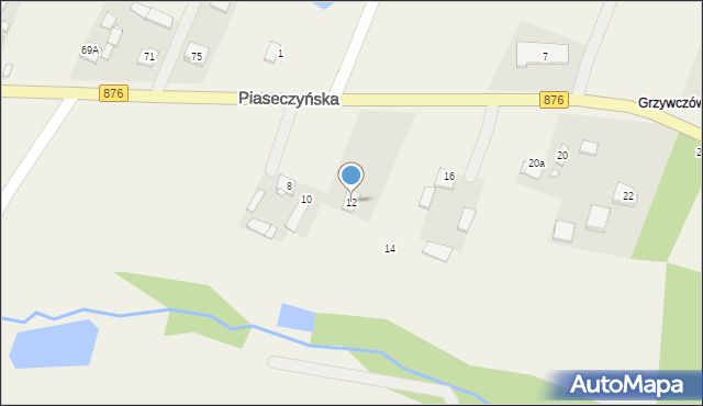 Komorniki, Piaseczyńska, 12, mapa Komorniki