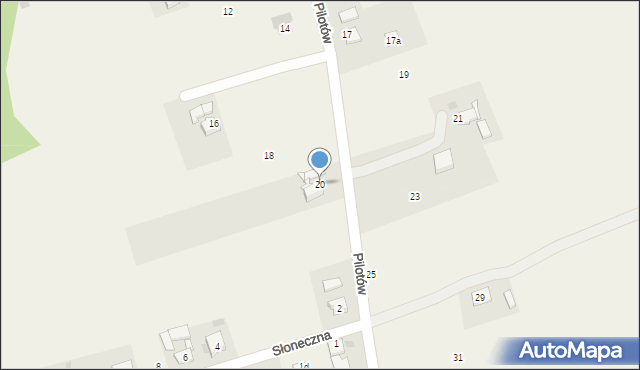 Kończyce Wielkie, Pilotów, 20, mapa Kończyce Wielkie