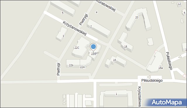 Konin, Piłsudskiego Józefa, marsz., 22D, mapa Konina