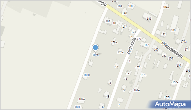 Końskie, Piłsudskiego Józefa, marsz., 187a, mapa Końskie