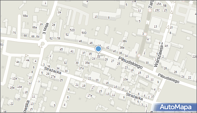 Końskie, Piłsudskiego Józefa, marsz., 33, mapa Końskie