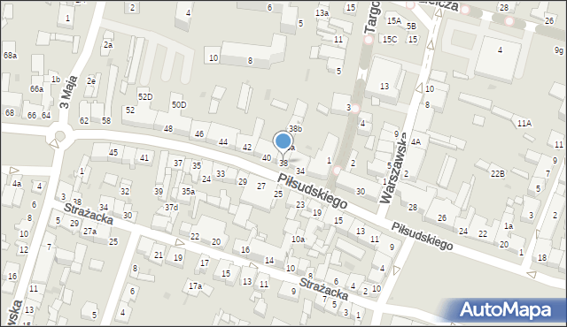 Końskie, Piłsudskiego Józefa, marsz., 38, mapa Końskie