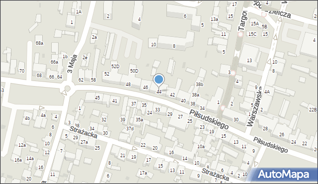 Końskie, Piłsudskiego Józefa, marsz., 44, mapa Końskie