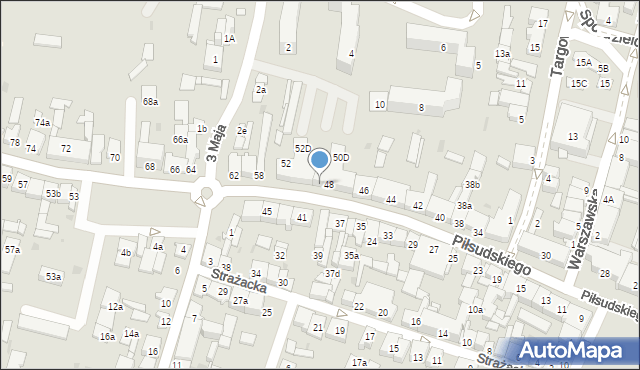 Końskie, Piłsudskiego Józefa, marsz., 50B, mapa Końskie